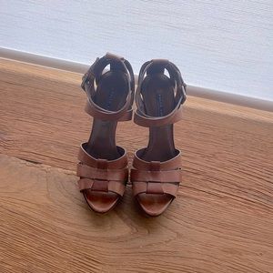 Ralph Lauren Collection Vachetta Brown Leather Heels